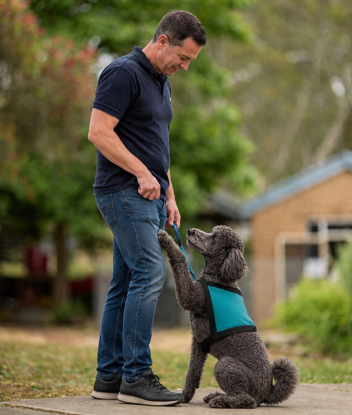 Hearing dog alerting handler
